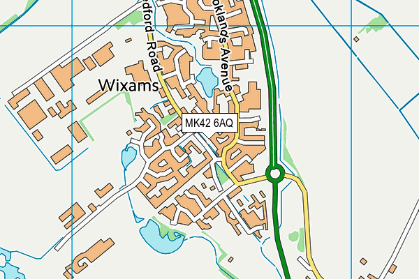 MK42 6AQ map - OS VectorMap District (Ordnance Survey)