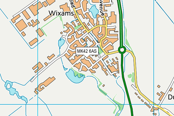 MK42 6AS map - OS VectorMap District (Ordnance Survey)