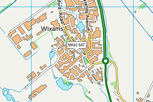 MK42 6AT map - OS VectorMap District (Ordnance Survey)