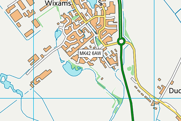 MK42 6AW map - OS VectorMap District (Ordnance Survey)