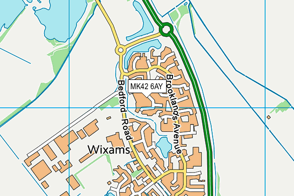 MK42 6AY map - OS VectorMap District (Ordnance Survey)