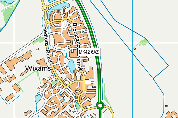 MK42 6AZ map - OS VectorMap District (Ordnance Survey)