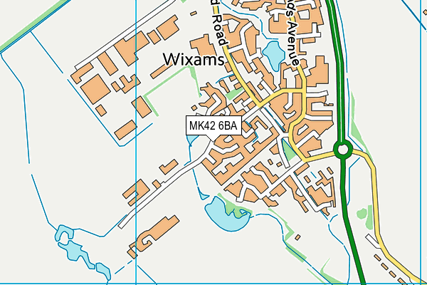 Wixams Tree Primary School map (MK42 6BA) - OS VectorMap District (Ordnance Survey)
