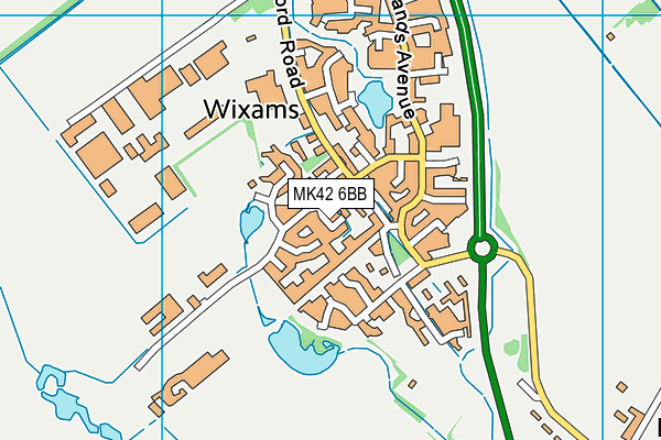 MK42 6BB map - OS VectorMap District (Ordnance Survey)