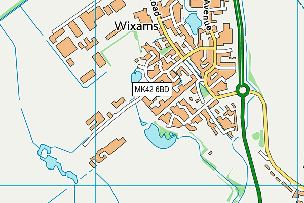 MK42 6BD map - OS VectorMap District (Ordnance Survey)