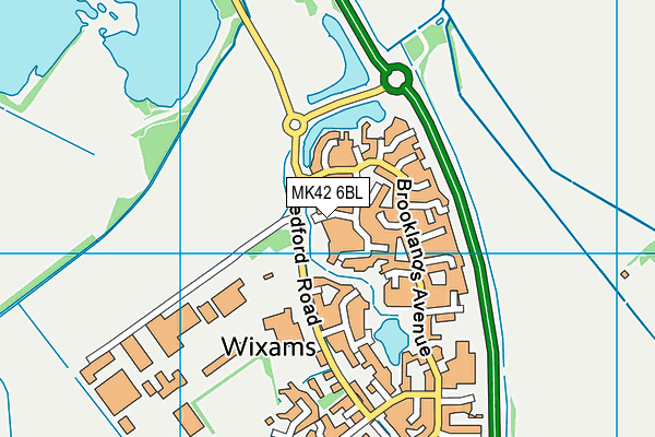 MK42 6BL map - OS VectorMap District (Ordnance Survey)