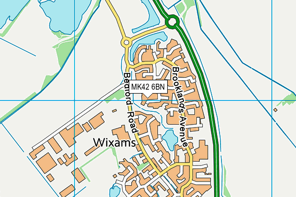 MK42 6BN map - OS VectorMap District (Ordnance Survey)