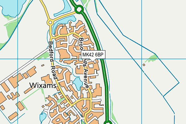 MK42 6BP map - OS VectorMap District (Ordnance Survey)