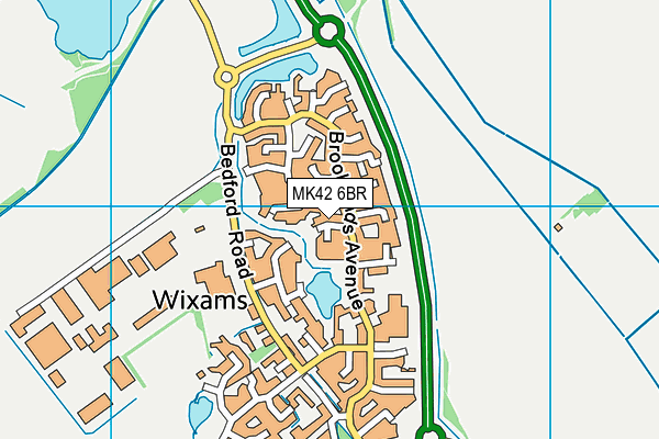 MK42 6BR map - OS VectorMap District (Ordnance Survey)