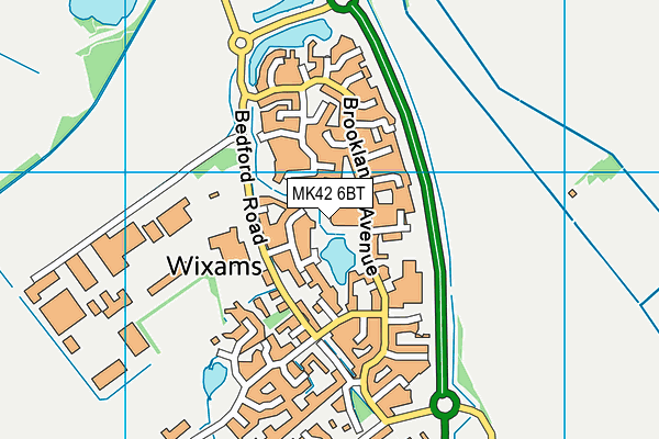 MK42 6BT map - OS VectorMap District (Ordnance Survey)