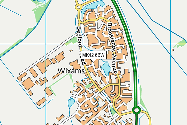 MK42 6BW map - OS VectorMap District (Ordnance Survey)