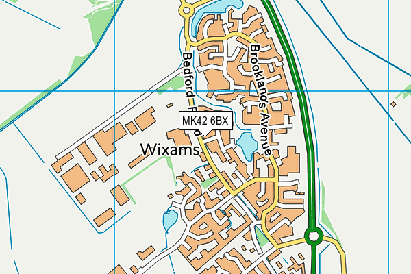 MK42 6BX map - OS VectorMap District (Ordnance Survey)