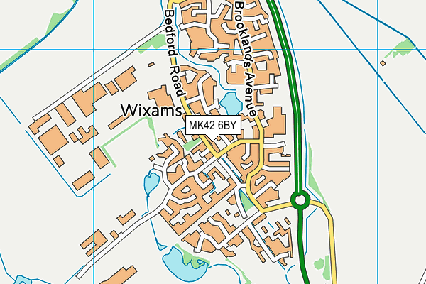 MK42 6BY map - OS VectorMap District (Ordnance Survey)