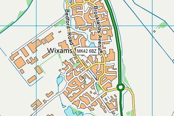 MK42 6BZ map - OS VectorMap District (Ordnance Survey)