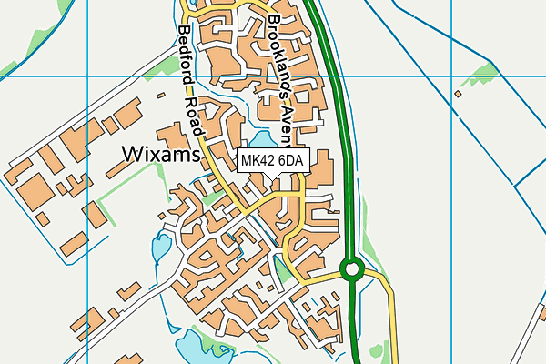 MK42 6DA map - OS VectorMap District (Ordnance Survey)