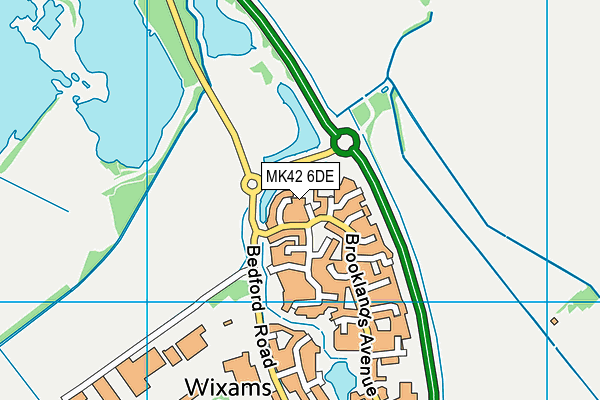 MK42 6DE map - OS VectorMap District (Ordnance Survey)