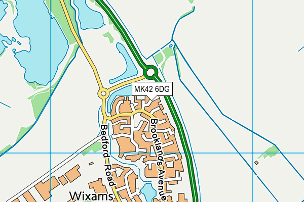 MK42 6DG map - OS VectorMap District (Ordnance Survey)