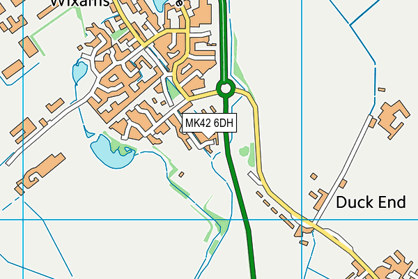 MK42 6DH map - OS VectorMap District (Ordnance Survey)