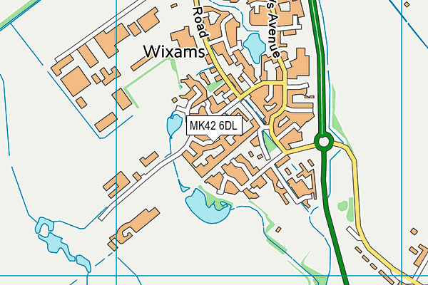 MK42 6DL map - OS VectorMap District (Ordnance Survey)