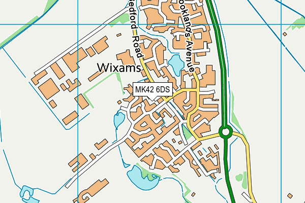 MK42 6DS map - OS VectorMap District (Ordnance Survey)