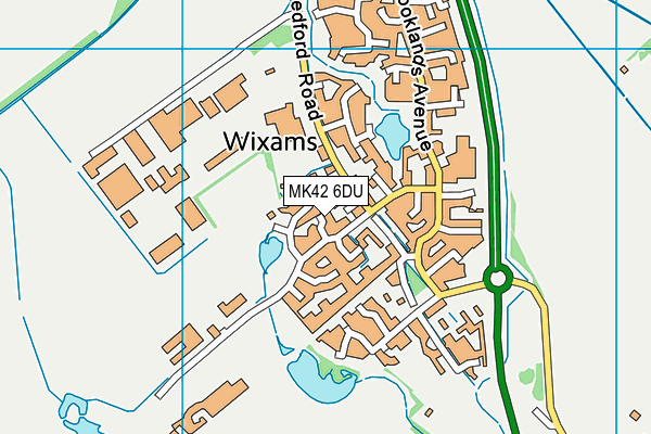 MK42 6DU map - OS VectorMap District (Ordnance Survey)