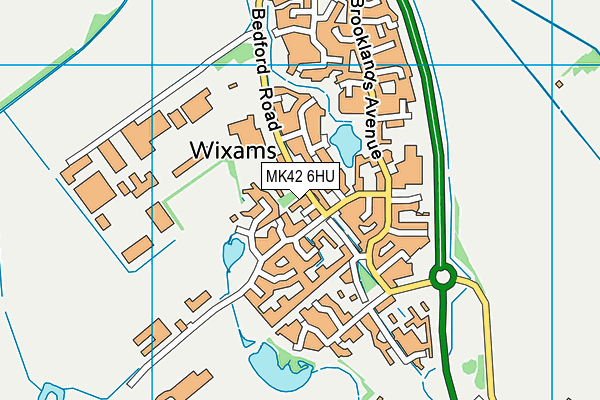 MK42 6HU map - OS VectorMap District (Ordnance Survey)