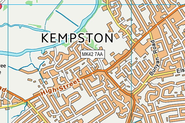 MK42 7AA map - OS VectorMap District (Ordnance Survey)