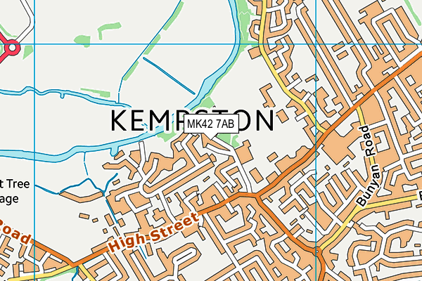 MK42 7AB map - OS VectorMap District (Ordnance Survey)
