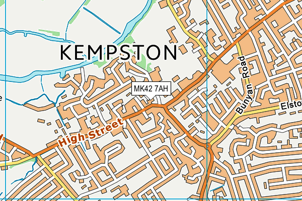 MK42 7AH map - OS VectorMap District (Ordnance Survey)