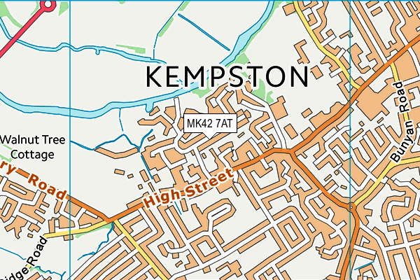 MK42 7AT map - OS VectorMap District (Ordnance Survey)