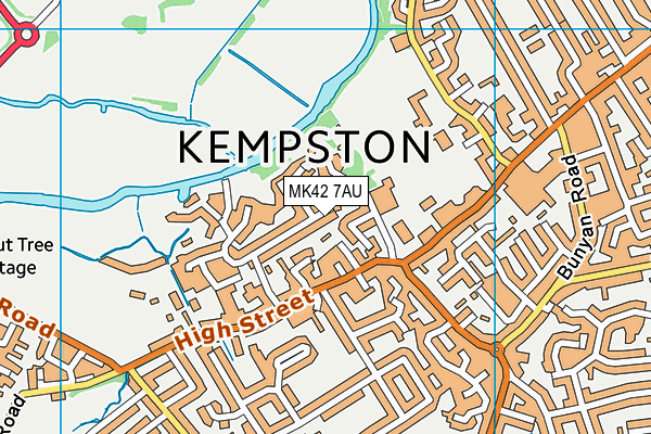 MK42 7AU map - OS VectorMap District (Ordnance Survey)