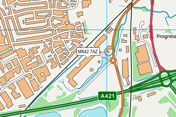 Simply Gym (Bedford) map (MK42 7AZ) - OS VectorMap District (Ordnance Survey)