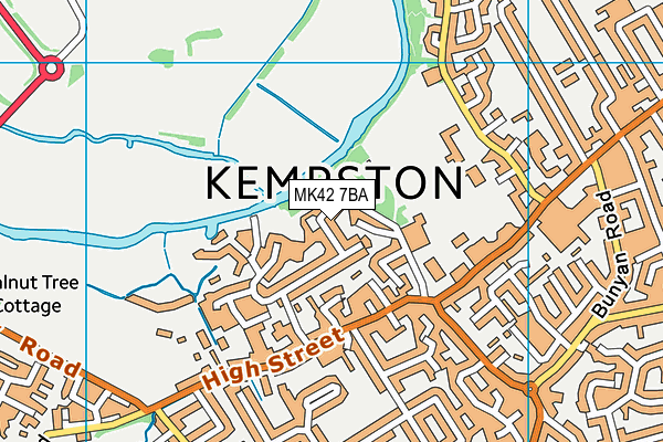 MK42 7BA map - OS VectorMap District (Ordnance Survey)