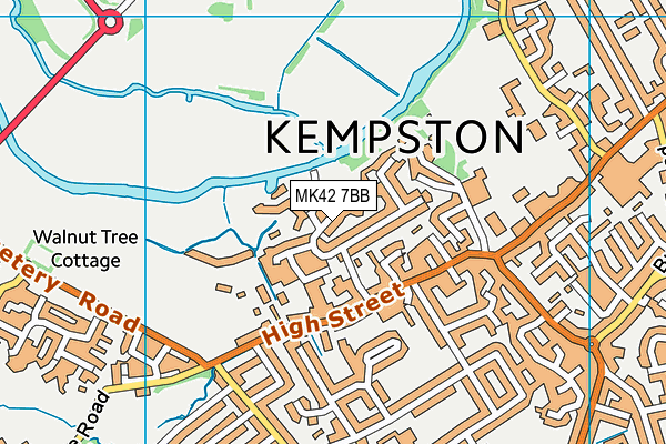 MK42 7BB map - OS VectorMap District (Ordnance Survey)