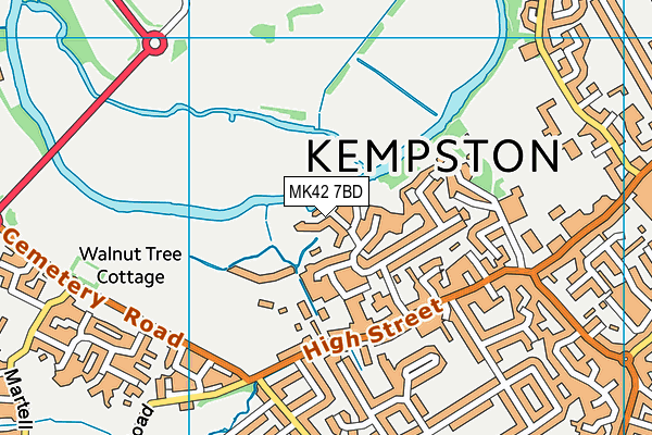 MK42 7BD map - OS VectorMap District (Ordnance Survey)