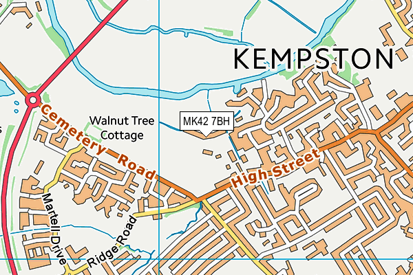 MK42 7BH map - OS VectorMap District (Ordnance Survey)