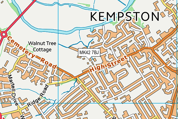 MK42 7BJ map - OS VectorMap District (Ordnance Survey)