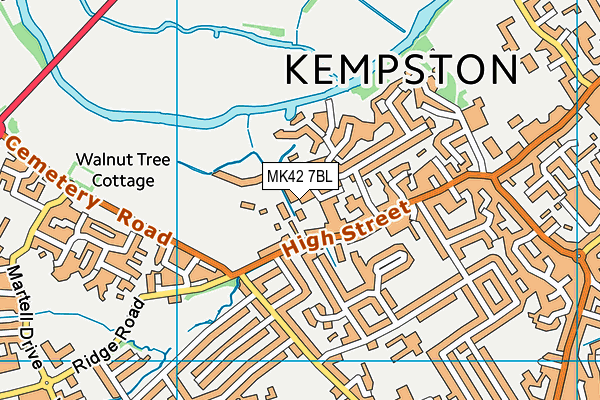 MK42 7BL map - OS VectorMap District (Ordnance Survey)