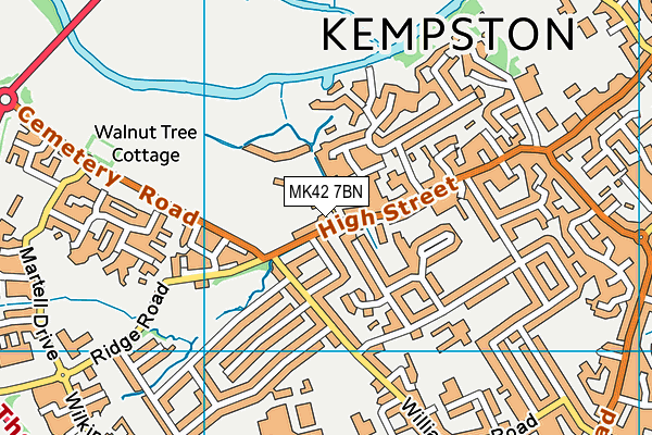 MK42 7BN map - OS VectorMap District (Ordnance Survey)