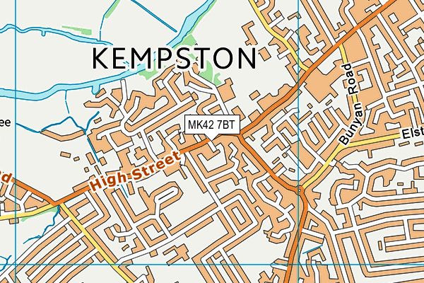 MK42 7BT map - OS VectorMap District (Ordnance Survey)