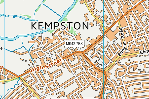 MK42 7BX map - OS VectorMap District (Ordnance Survey)