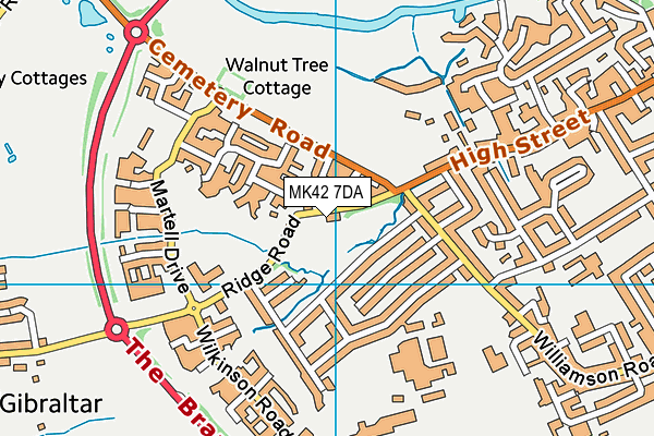 MK42 7DA map - OS VectorMap District (Ordnance Survey)