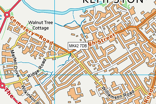 MK42 7DB map - OS VectorMap District (Ordnance Survey)