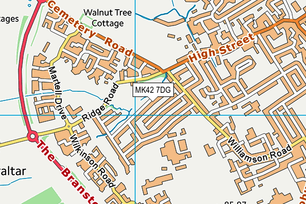 MK42 7DG map - OS VectorMap District (Ordnance Survey)