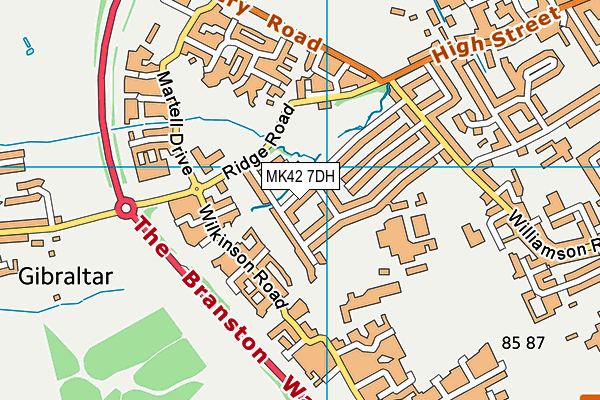 MK42 7DH map - OS VectorMap District (Ordnance Survey)