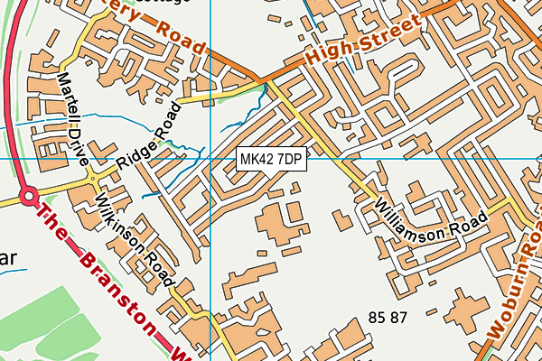 MK42 7DP map - OS VectorMap District (Ordnance Survey)