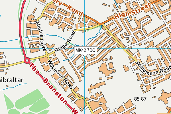 MK42 7DQ map - OS VectorMap District (Ordnance Survey)
