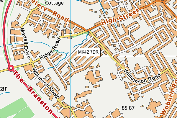 MK42 7DR map - OS VectorMap District (Ordnance Survey)