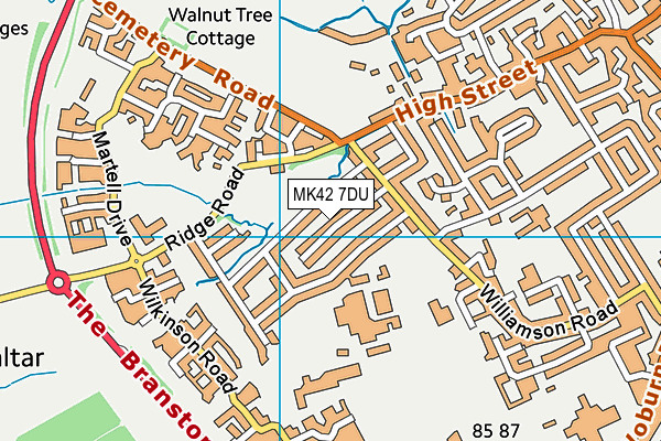 MK42 7DU map - OS VectorMap District (Ordnance Survey)