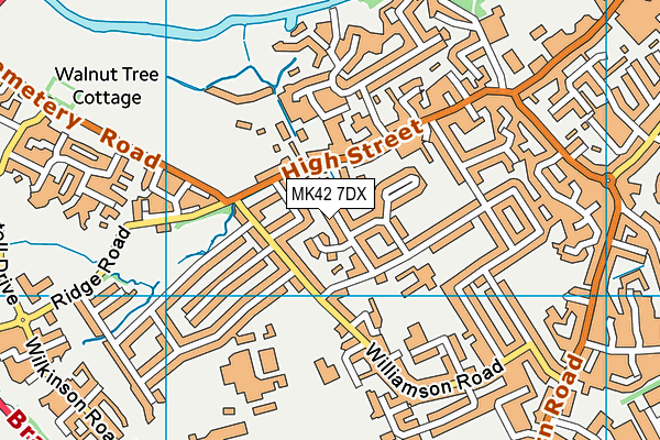 MK42 7DX map - OS VectorMap District (Ordnance Survey)